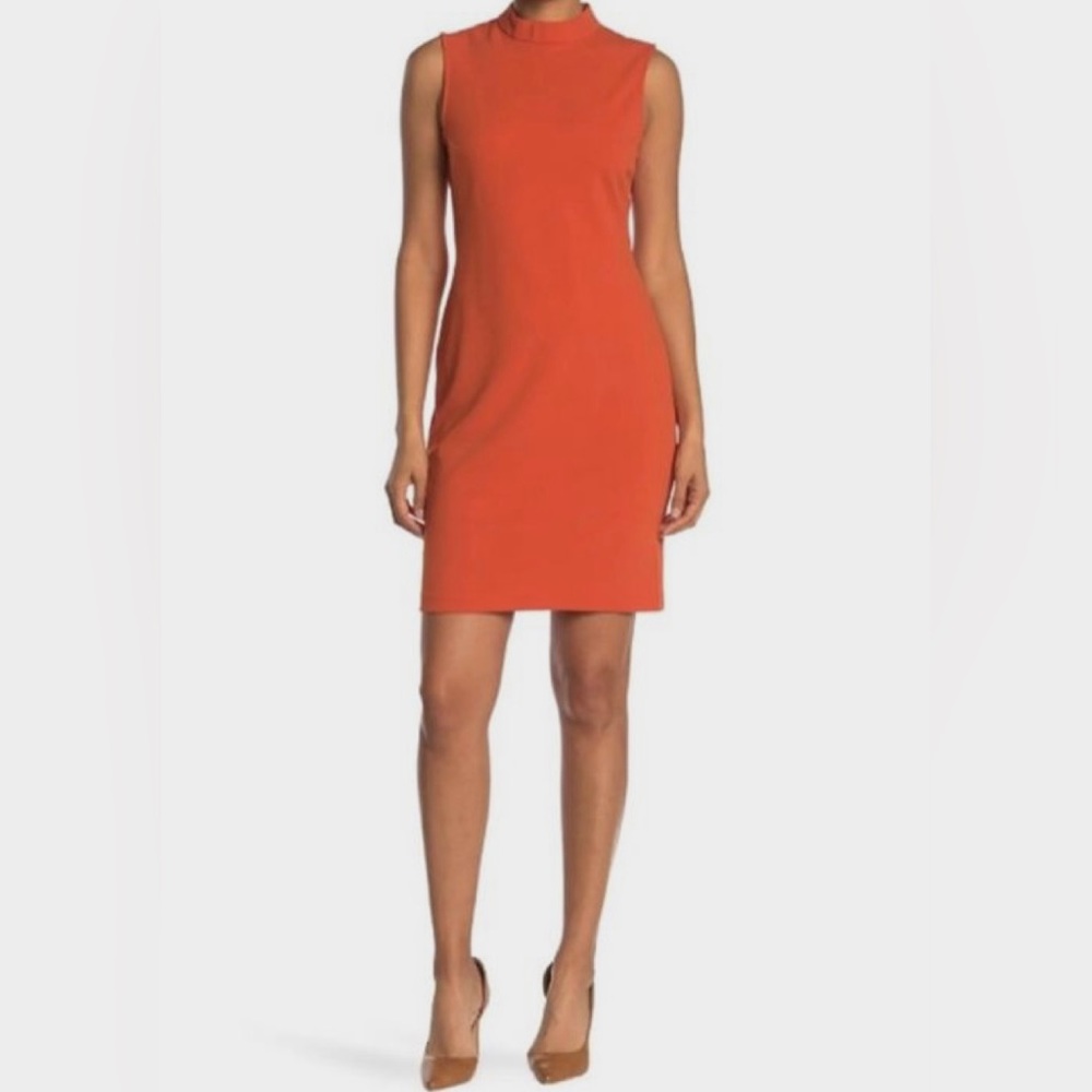 Sleeveless Mock Neck Orange (10) Sharagano